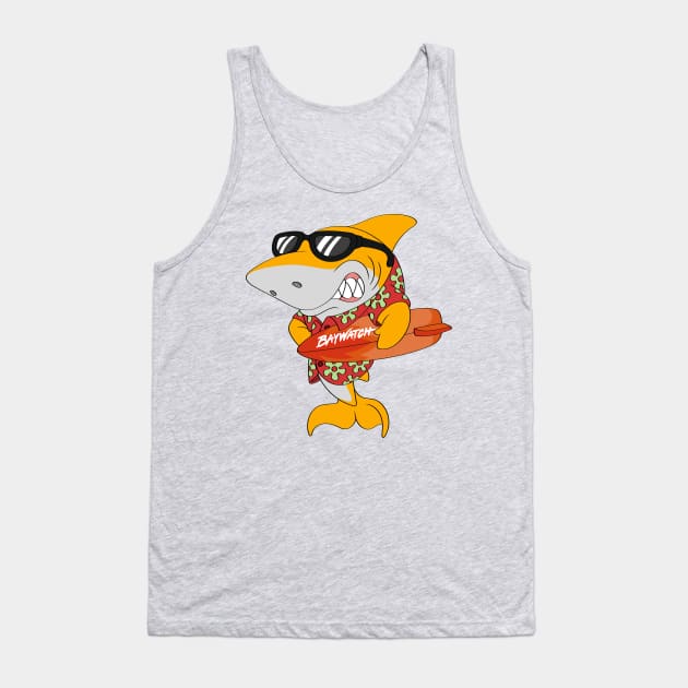 Mitch The Daddy Shark Baywatch Guard - Yellow Sharky Version Tank Top by Celestial Crafts